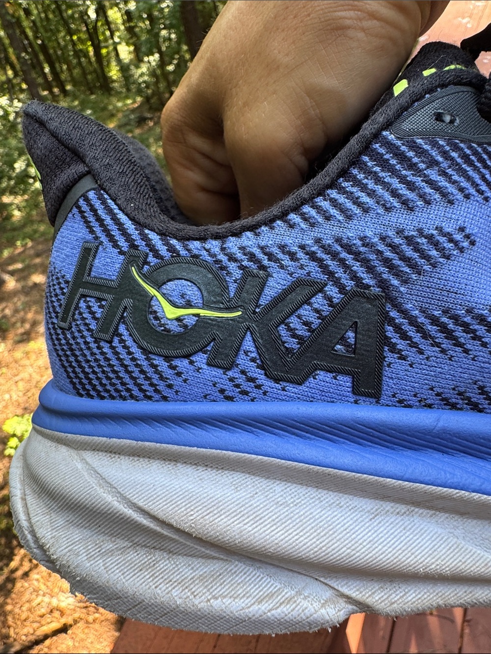 9 HOKA One Clifton 9 Women’s Running Shoes Blue Lime Size 9B - Picture 14 of 15